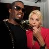Exclusif - Diddy et son pendentif en or et diamants émerveille Ivana Trump, lors de la soirée d'anniversaire de l'auteur-compositeur Rico Love au restaurant Katsuya, dans l'hôtel SLS. Miami Beach, le 8 décembre 2012.