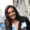Miss France 2013 alias Marine Lorphelin sort d'Europe 1, à Paris, le 10 décembre 2012