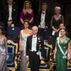La famille royale de Suède s'est réunie le 10 décembre 2012 comme chaque année à la Maison des concerts de Stockholm pour honorer les lauréats des prix Nobel.