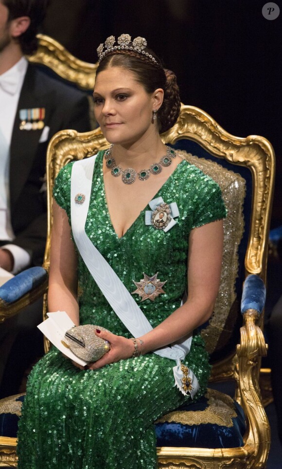La princesse Victoria de Suède. La famille royale de Suède s'est réunie le 10 décembre 2012 comme chaque année à la Maison des concerts de Stockholm pour honorer les lauréats des prix Nobel.