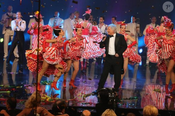 Patrick Sébastien lors de l'enregistrement de l'émission Le grand cabaret sur son 31, le 7 décembre 2012. L'émission sera diffusée le 31 décembre 2012.