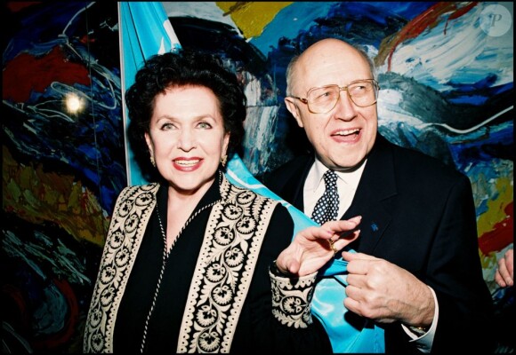 Galina Vishnevskaïa et Mstislav Rostropovitch en 1998 à l'Unesco à Paris
