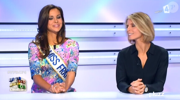 Marine Lorphelin, Miss France 2013 et Sylvie Tellier sur le plateau de Faut pas rater ça !. Décembre 2012.