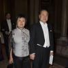Qinlan Du et Mo Yan, prix Nobel de littérature, arrivant pour le dîner de gala en l'honneur des lauréats des prix Nobel, donné le 11 décembre 2012 dans la salle Mer Blanche du palais Drottningholm, à Stockholm.