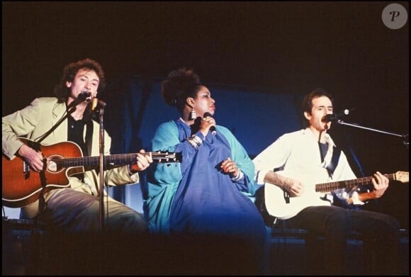 Michael Jones, Carole Fredericks et Jean-Jacques Golman sur scène en 1997.