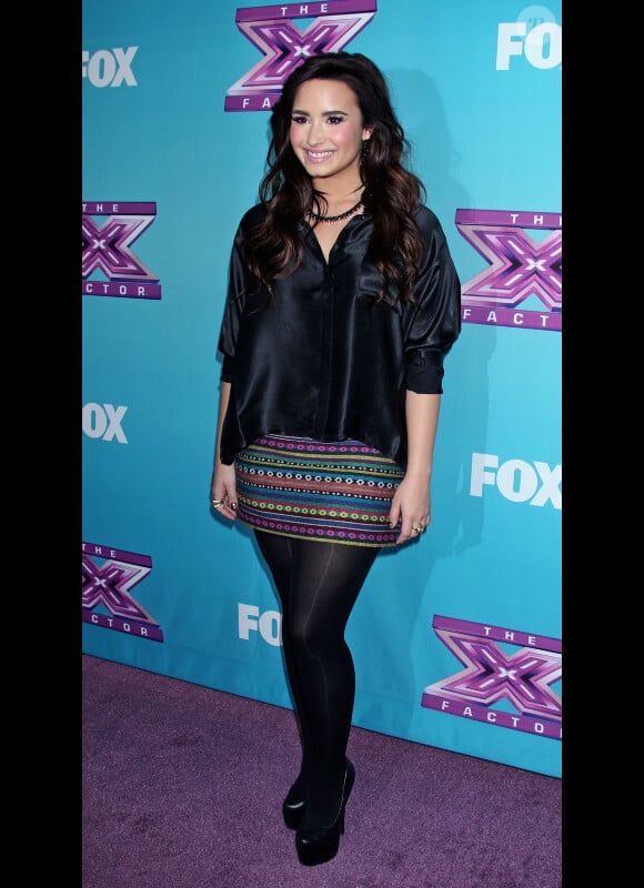 Demi Lovato à la conférence de presse pour la dernière émission de la deuxième saison de X Factor à Los Angeles, le 17 decembre 2012.
