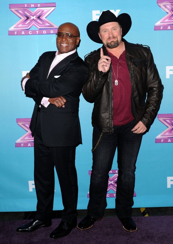 L.A. Reid et le gagnant Tate Stevens le soir de la grande finale de X Factor saison 2, à Los Angeles le 20 décembre 2012.