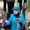 La reine Elisabeth II d'Angleterre. La famille royale d'Angleterre assiste à la messe de Noël en l'église St Mary Magdalene Church à Sandringham. Le 25 décembre 2012