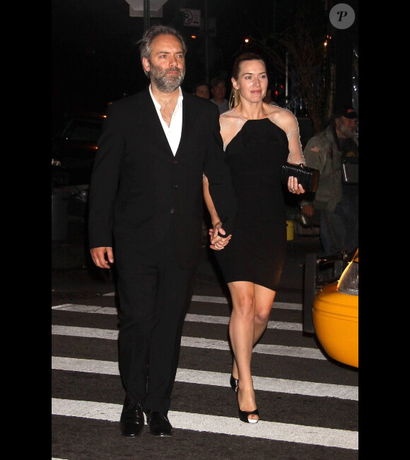 Kate Winslet et son ex-mari Sam Mendes, à la sortie d'un restaurant, à New York le 1e juin 2009.