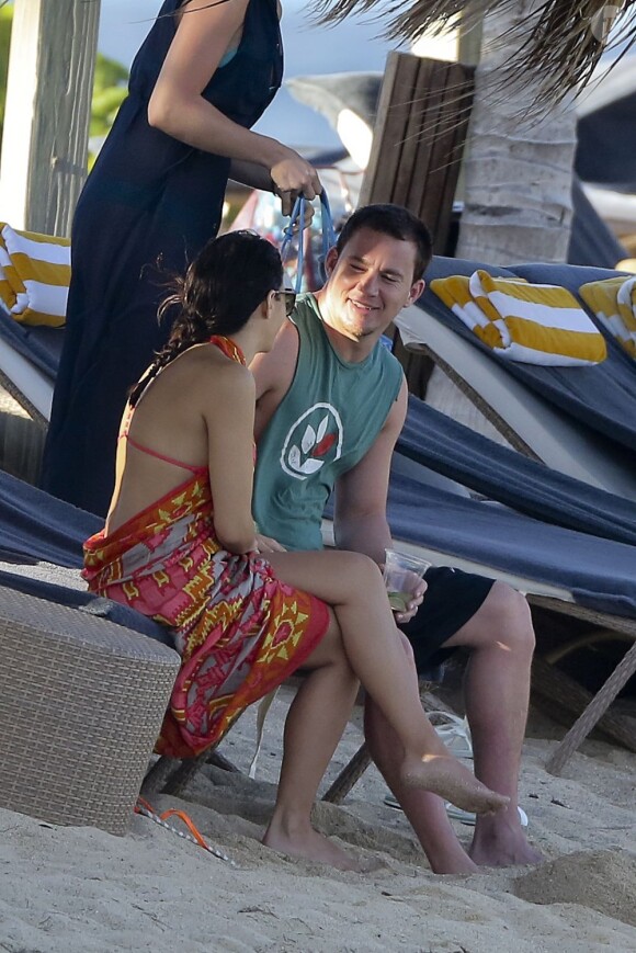 L'acteur Channing Tatum et son épouse Jenna Dewan en vacances à Saint-Barthélemy, le 31 décembre 2012.