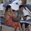 Channing Tatum et son épouse Jenna Dewan en vacances à Saint-Barthélemy, le 31 décembre 2012.