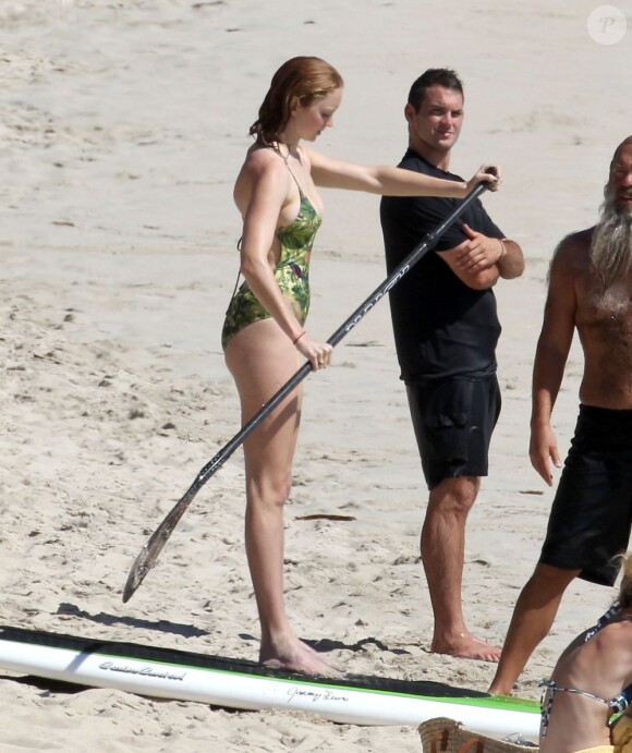 Lily Cole continue de passer des vacances de rêve sur l'île de Saint-Barthélemy, le 31 décembre 2012.