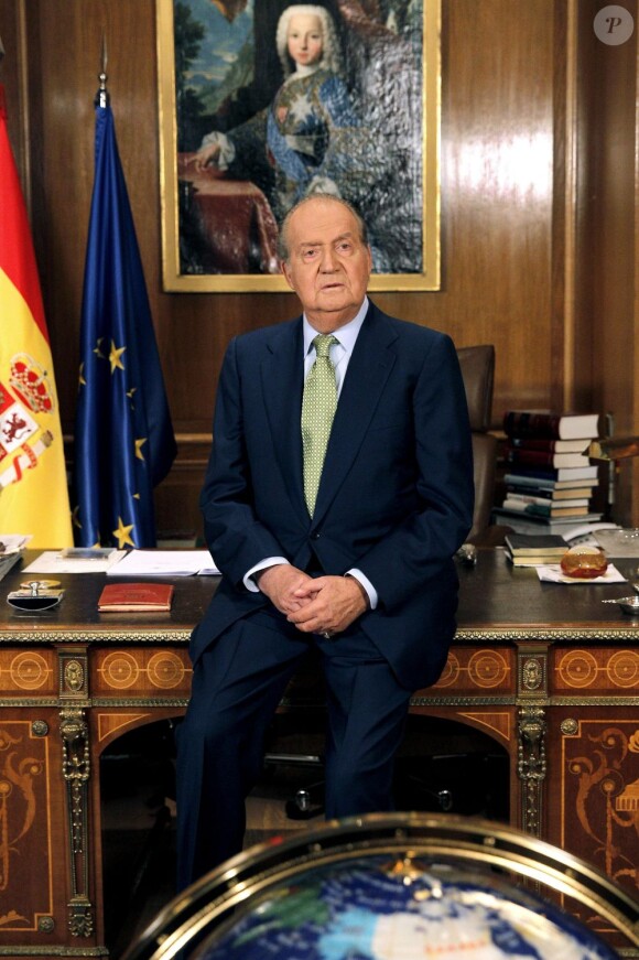 Le roi Juan Carlos Ier d'Espagne lors de son discours de Noël 2012