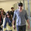 Lea Michele et Cory Monteith arrivant à l'aéroport de Los Angeles le 5 janvier 2013.