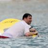 Jimmy Kimmel dans l'eau, en vacances au Mexique avec Jennifer Aniston et son fiancé, Emily Blunt et son amoureux en janvier 2013