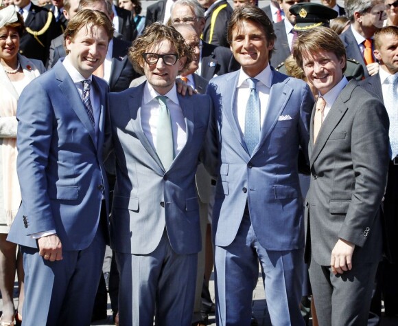 Les princes Floris, Bernhard, Maurits et Pieter-Christiaan, fils de la princesse Margriet, lors de la Fête de la reine le 30 avril 2012.