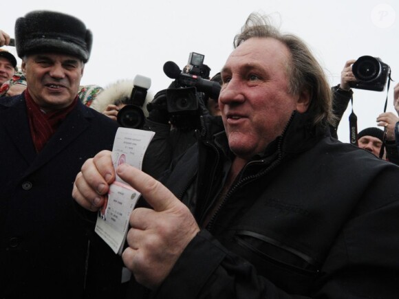 Gerard Depardieu le 6 janvier 2013 à Saransk, capitale de la Mordovie.