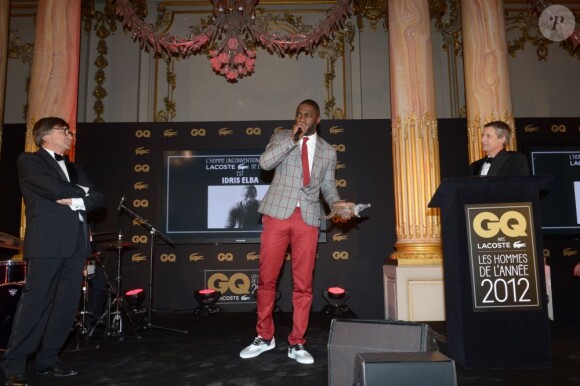 Idris Elba lors de la soirée GQ des Hommes de l'année 2012 à Paris le 16 janvier 2013