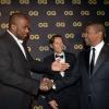 Teddy Riner et Denzel Washington lors de la soirée GQ des Hommes de l'année 2012 à Paris le 16 janvier 2013