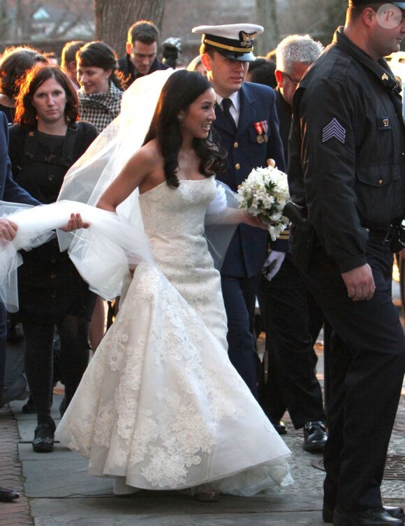 Mariage de Michelle Kwan et Clay Pell à l'eglise "First Unitarian" à Providence dans l'état du Rhode Island, le 19 janvier 2013.