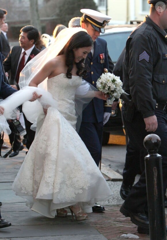 Mariage de Michelle Kwan et Clay Pell à l'eglise "First Unitarian" à Providence dans l'état du Rhode Island, le 19 janvier 2013.
