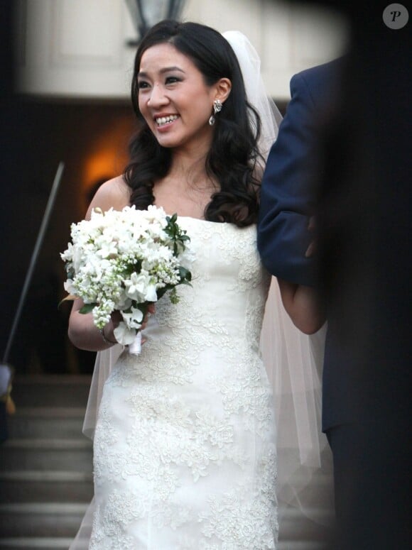 Mariage de Michelle Kwan et Clay Pell à l'eglise "First Unitarian" à Providence, le 19 janvier 2013.