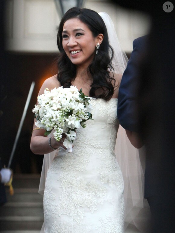 Mariage de Michelle Kwan et Clay Pell à l'eglise "First Unitarian" à Providence dans l'état du Rhode Island, le 19 janvier 2013.