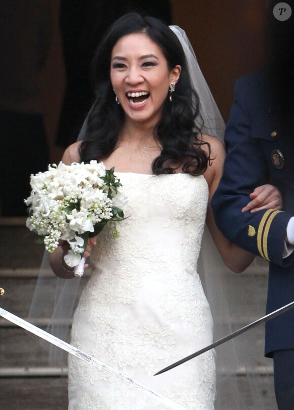 Mariage de Michelle Kwan et Clay Pell à l'eglise "First Unitarian" à Providence dans l'état du Rhode Island, le 19 janvier 2013.
