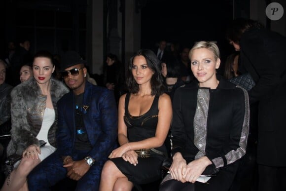 Melissa George, Ne-Yo, Olivia Munn and Princess Charlene of Monaco attend the Haute-Couture Spring-Summer 2013 Versace collection show in Paris, France, on January 20, 2013. Photo by Thierry Orban/ABACAPRESS.COM21/01/2013 - Paris