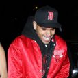 Chris Brown, souriante à sa sortie de la boîte de nuit Bootsy Bellows à West Hollywood. Le 20 janvier 2013.