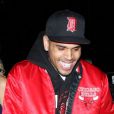Chris Brown, souriante à sa sortie de la boîte de nuit Bootsy Bellows à West Hollywood. Le 20 janvier 2013.