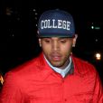 Chris Brown quitte un studio d'enregistrement où il retrouvait Rihanna. Los Angeles, le 17 janvier 2013.