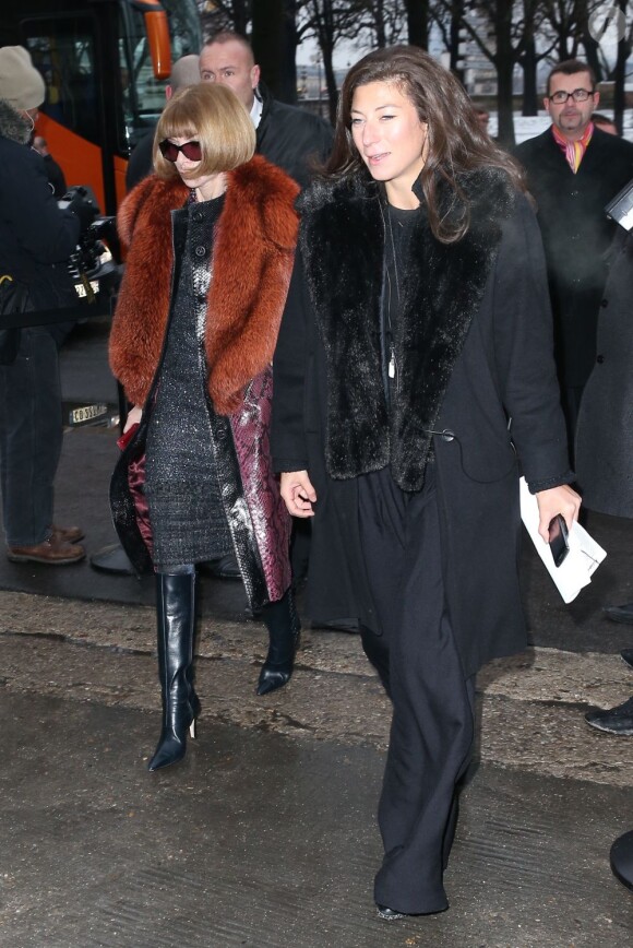 Anna Wintour à son arrivée au défilé Chanel Haute Couture le 22 janvier 2013