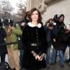 L'actrice Anna Mouglalis à son arrivée au défilé Chanel le 22 janvier 2013