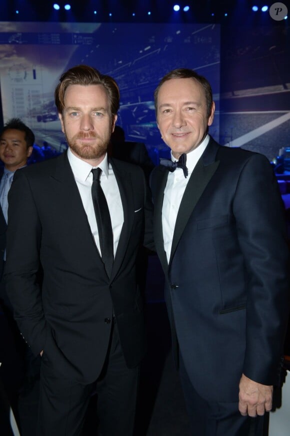 Ewan McGregor et Kevin Spacey à la soirée "IWC Schaffhausen Race Night" le 22 janvier 2013 à Genève.