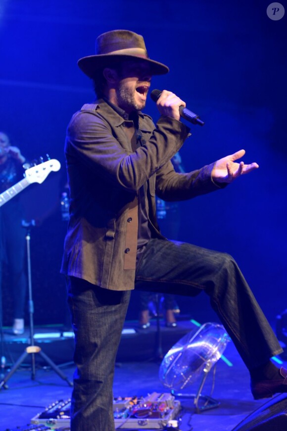 Le chanteur Jay Kay à la soirée "IWC Schaffhausen Race Night", le 22 janvier 2013 à Genève.