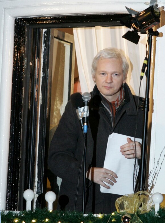 Julian Assange à Londres le 20 décembre 2012