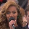 Beyoncé chante l'hymne américain lors de l'investiture de Barack Obama, le 21 janvier 2013.
