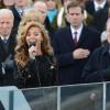Beyoncé, assiste à l'investiture de Barack Obama, à Washington, le 24 janvier 2013.