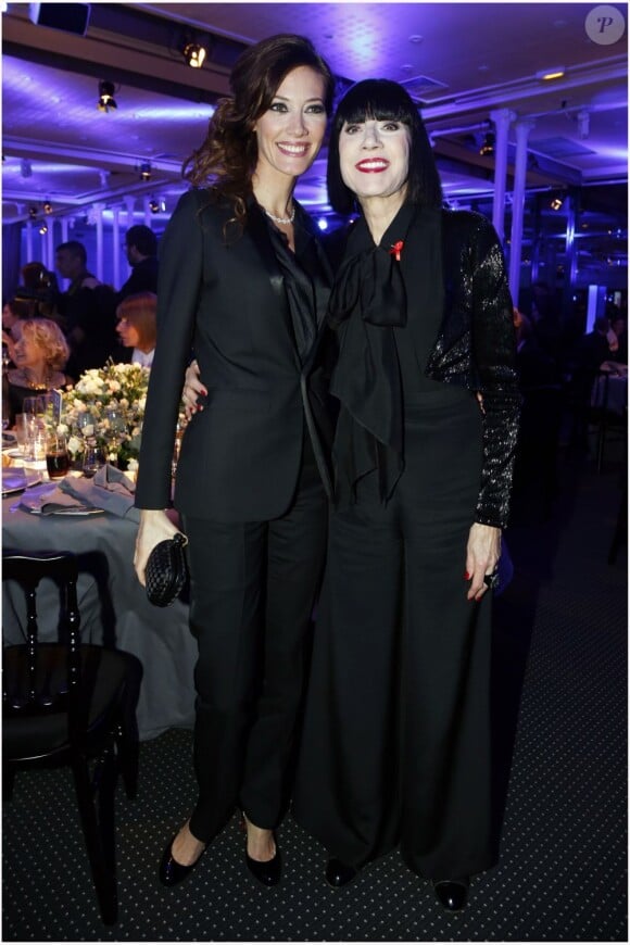 Mareva Galanter et Chantal Thomass lors du 11e Dîner de la Mode contre le Sida au Pavillon d'Armenonville. Paris, le 24 janvier 2013.