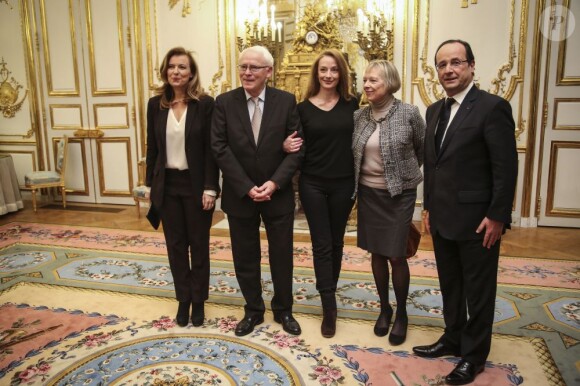 Florence Cassez reçue par François Hollande et Valérie Trierweiler au Palais de l'Élysée, le 25 janvier 2013