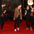 Les One Direction sur le tapis rouge des 14e NRJ Music Awards au Palais des Festivals à Cannes, le 26 janvier 2013