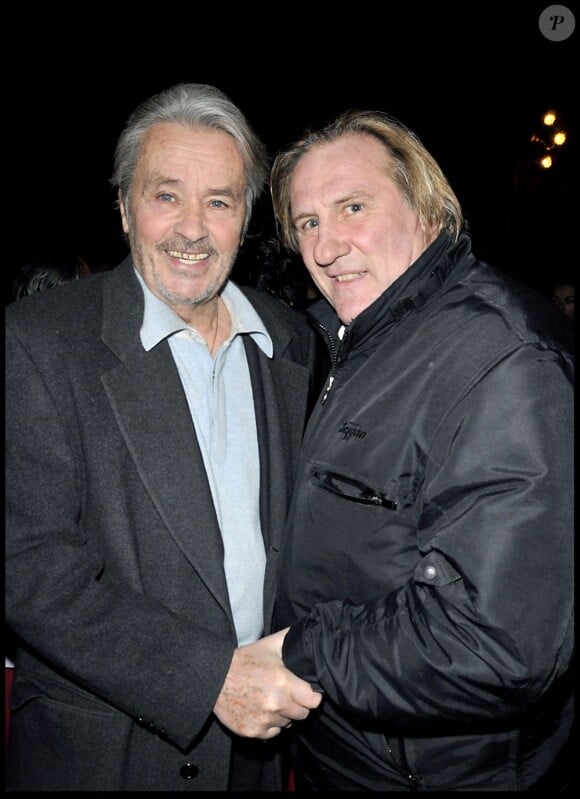 Alain Delon et Gérard Depardieu le 4 février 2009