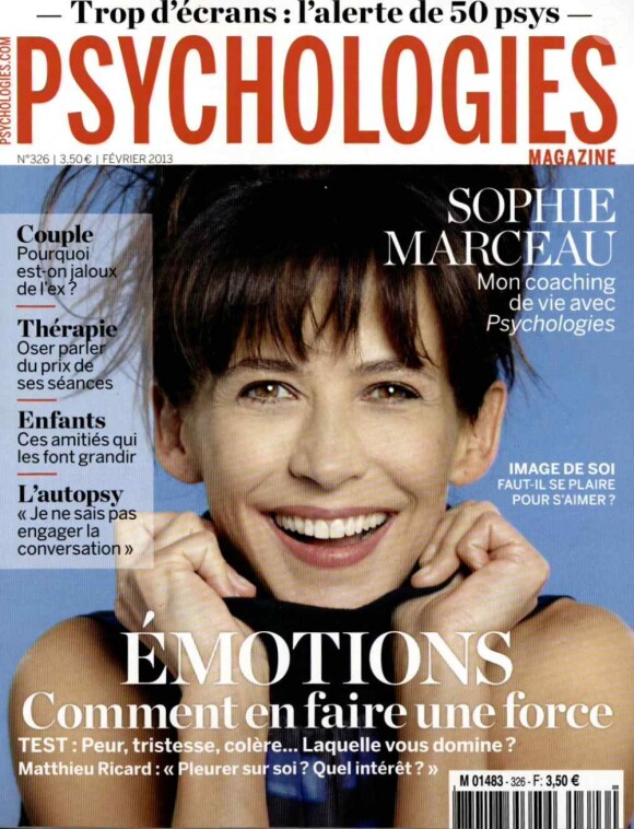 Sophie Marceau en couverture de Psychologies Magazine - édition de février 2013