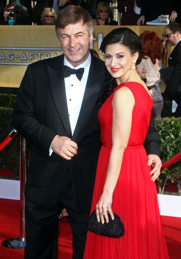 Alec Baldwin et Hilaria Thomas lors Screen Actors Guild Awards à Los Angeles le 27 janvier 2013
