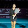 Amélie Mauresmo lors de la Soirée d'Amélie, organisée par Amélie Mauresmo, qui se tenait au Stade Pierre de Coubertin entre deux journées de l'Open Gaz de France le 29 janvier 2013 au profit de l'Institut Curie, et qui a permis de récolter 68 000 euros