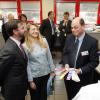 La grand-duc héritier Guillaume et son épouse Stéphanie en visite au sein de la société Doneck Euroflex à Grevenmacher, le 28 janvier 2012.