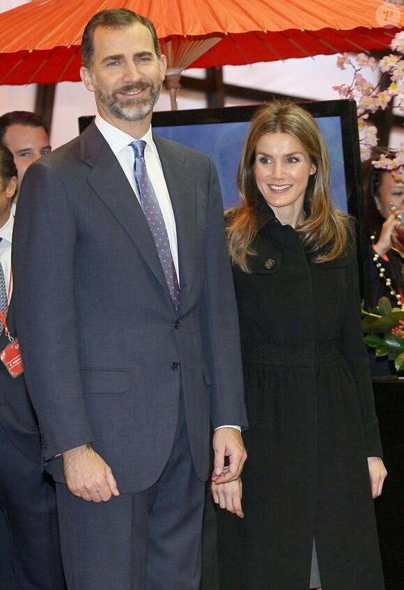 Felipe et Letizia d'Espagne ont inauguré le 30 janvier 2013, jour du 45e anniversaire du prince, le Fitur, salon international annuel du tourisme de Madrid.