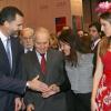 Felipe et Letizia d'Espagne lors de l'inaugurtion le 30 janvier 2013, jour du 45e anniversaire du prince, du Fitur, salon international annuel du tourisme de Madrid.