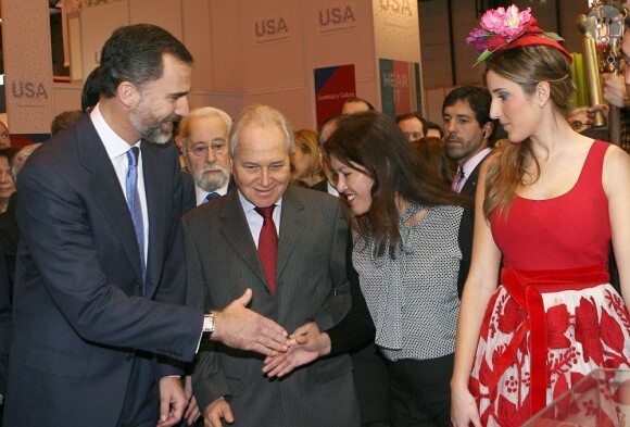 Felipe et Letizia d'Espagne lors de l'inaugurtion le 30 janvier 2013, jour du 45e anniversaire du prince, du Fitur, salon international annuel du tourisme de Madrid.